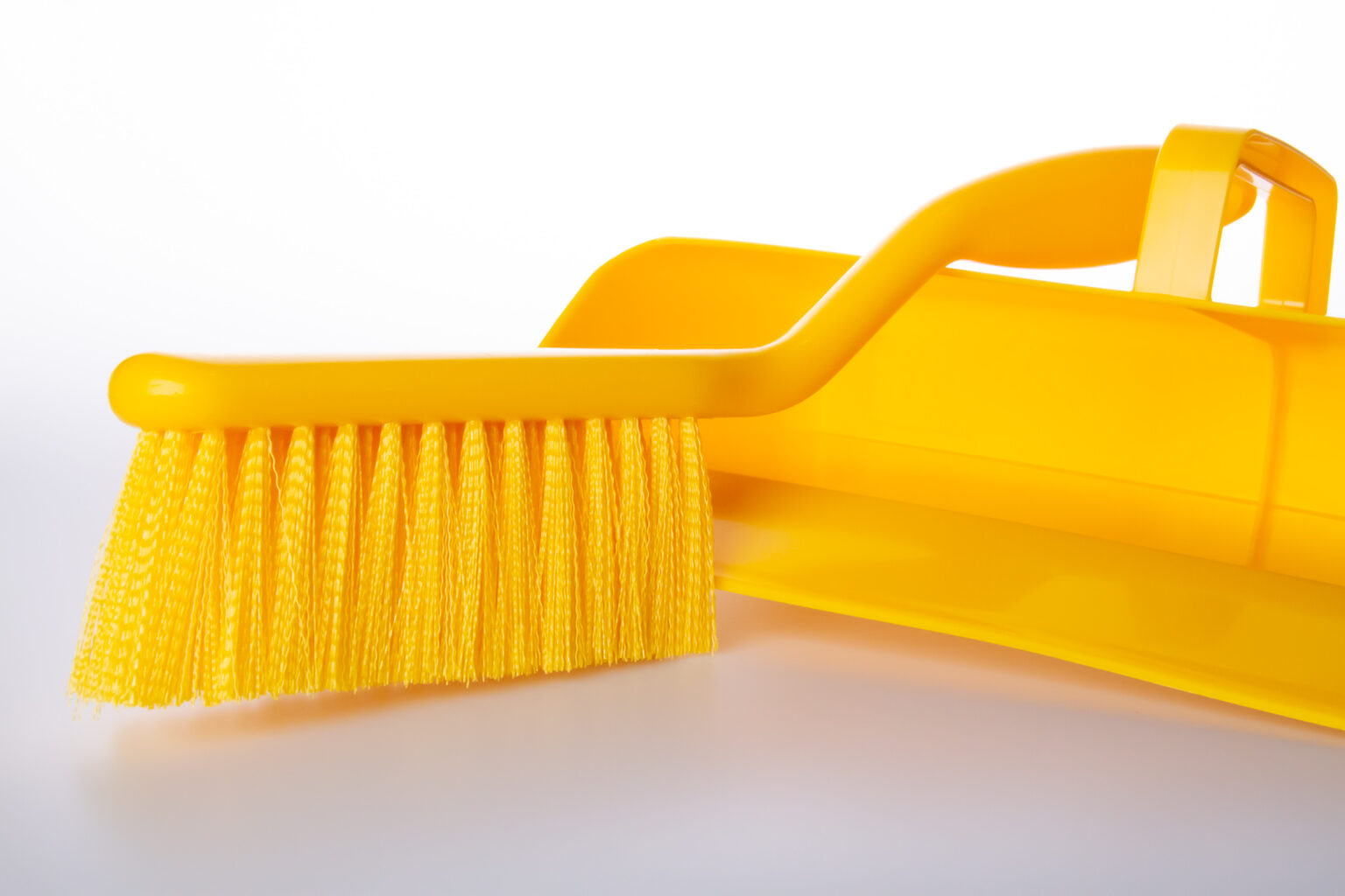 Hygiene Yellow Dustpan Brush (Poly Bristle) Creeds Direct