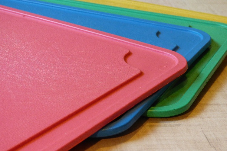 Coloured chopping boards
