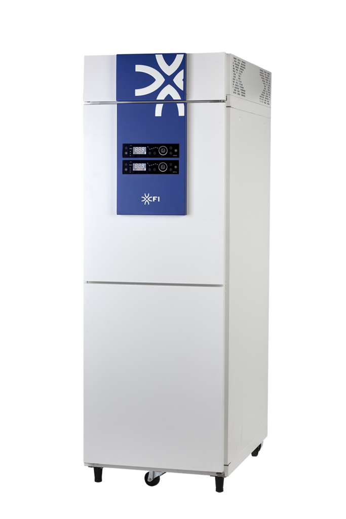 The Blue Moon CFI AFB 68 2C2P 20 levels retarder prover cabinets (2C2P) is a two compartment and two door refrigerator, designed to receive 460mm x 800m trays, grids or meshes.