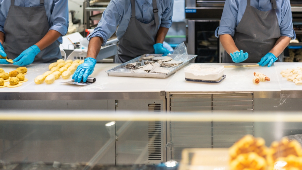 bakery staff producing food